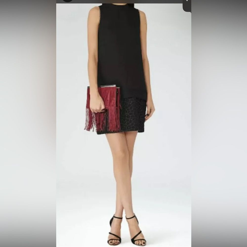 Reiss Coral Lace Overlay Dress Size Us 6